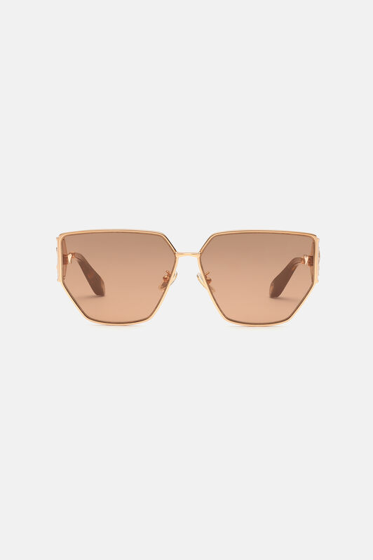 RC Sunglasses with wide shape front, metal fangs embellishment RC Sunglasses with wide shape front, metal fangs embellishment Marrón ALD026-ID184
