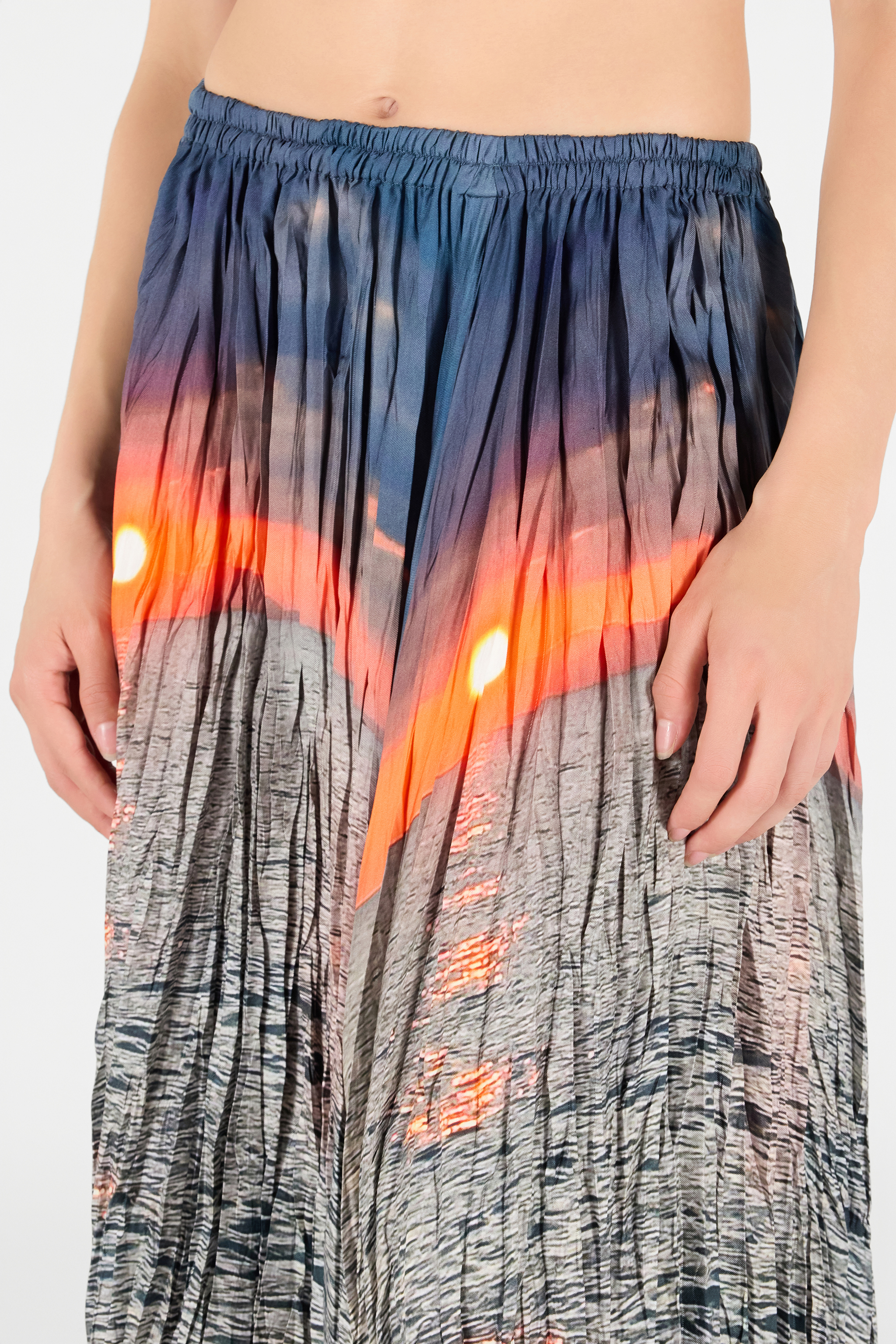 Shop Roberto Cavalli Sunrise Print Rock In Blue/orange