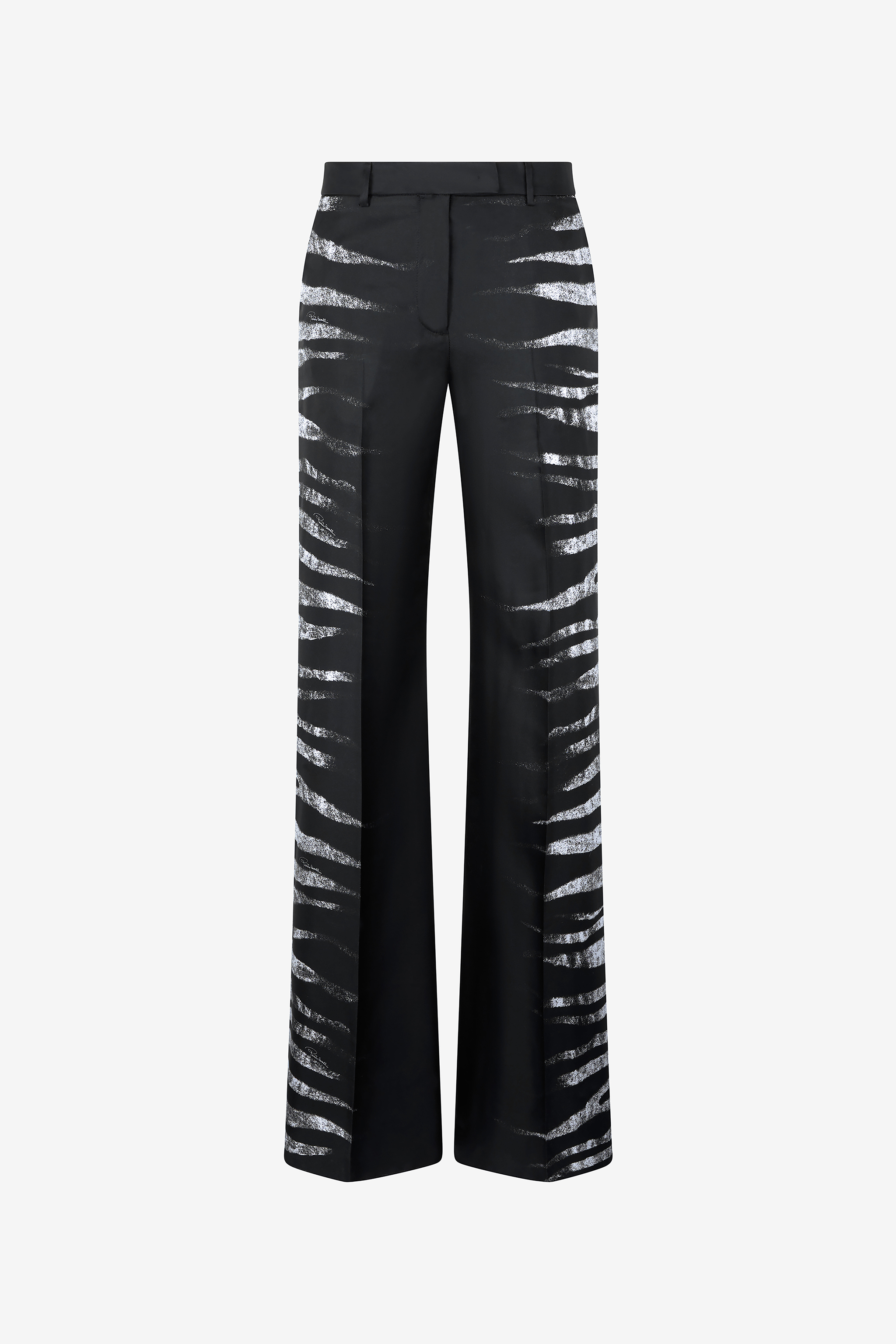 Shop Roberto Cavalli Hose Mit Print Zebra Seitlich In Nero/bianco