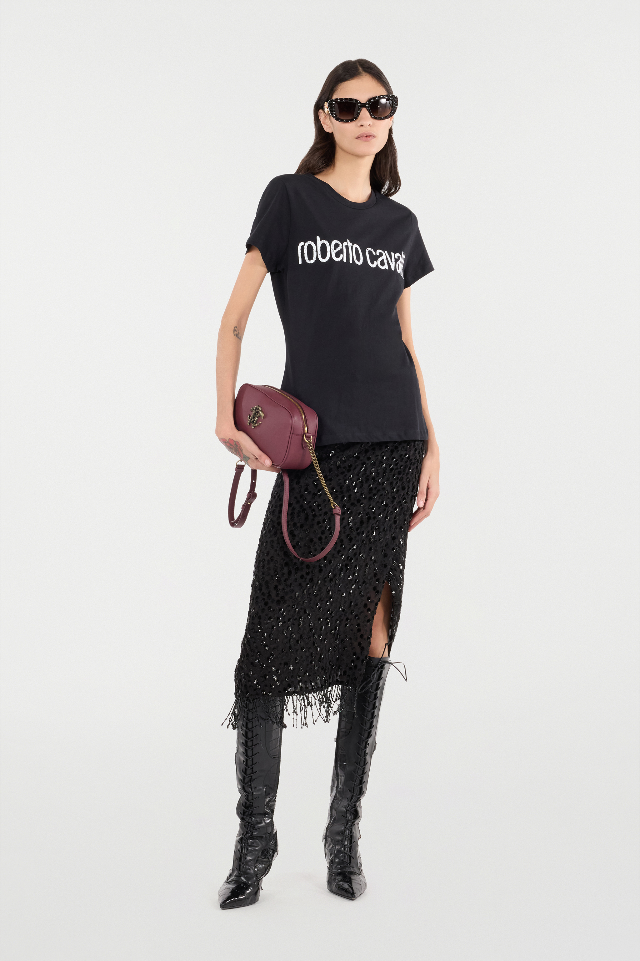 ROBERTO CAVALLI ROCK MIT PERLEN AM SAUM