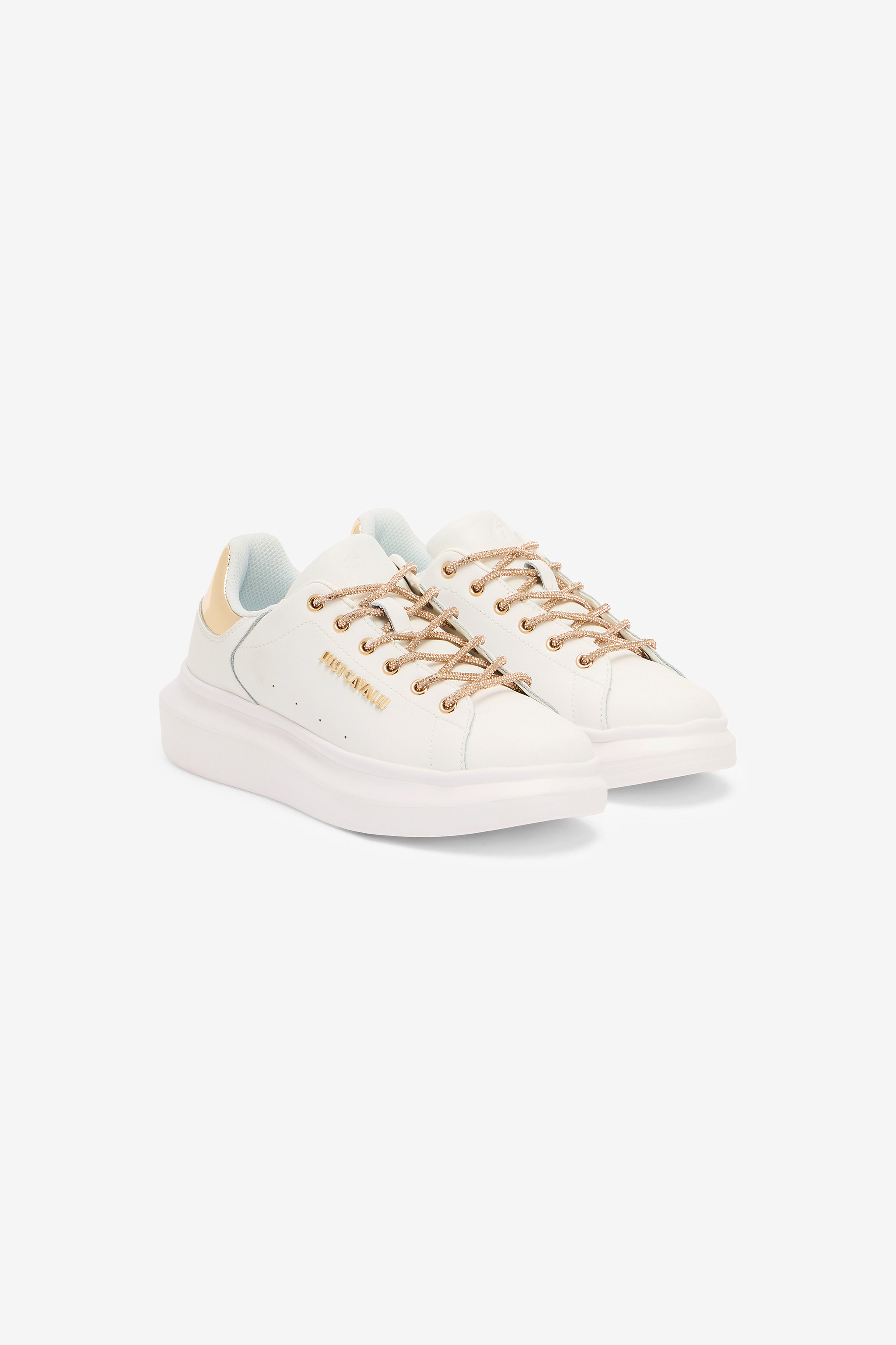 Roberto Cavalli Lace-up Sneakers With Rhinestones