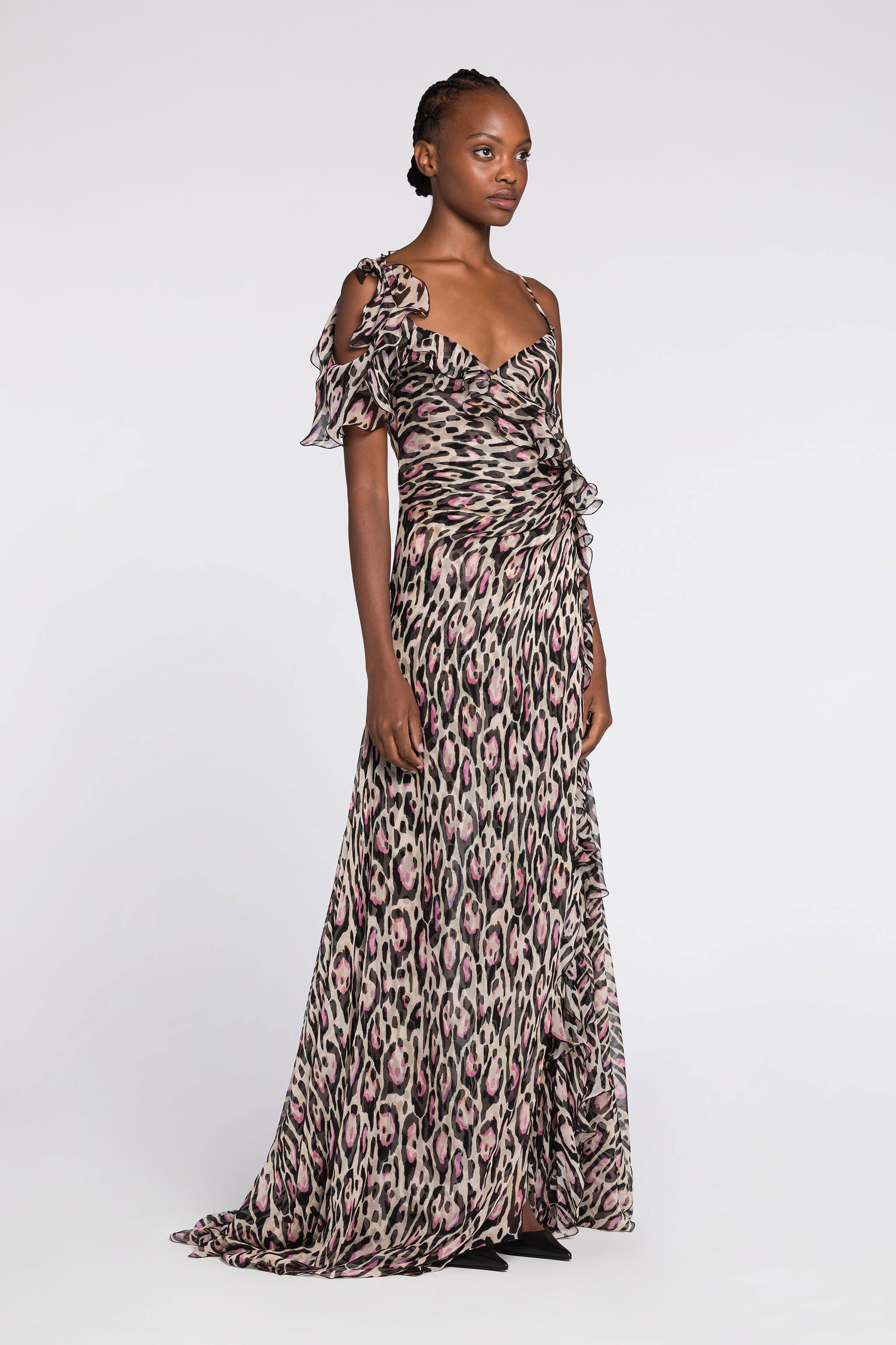 ROBERTO CAVALLI ABENDKLEID MIT LEOPARDEN-PRINT 