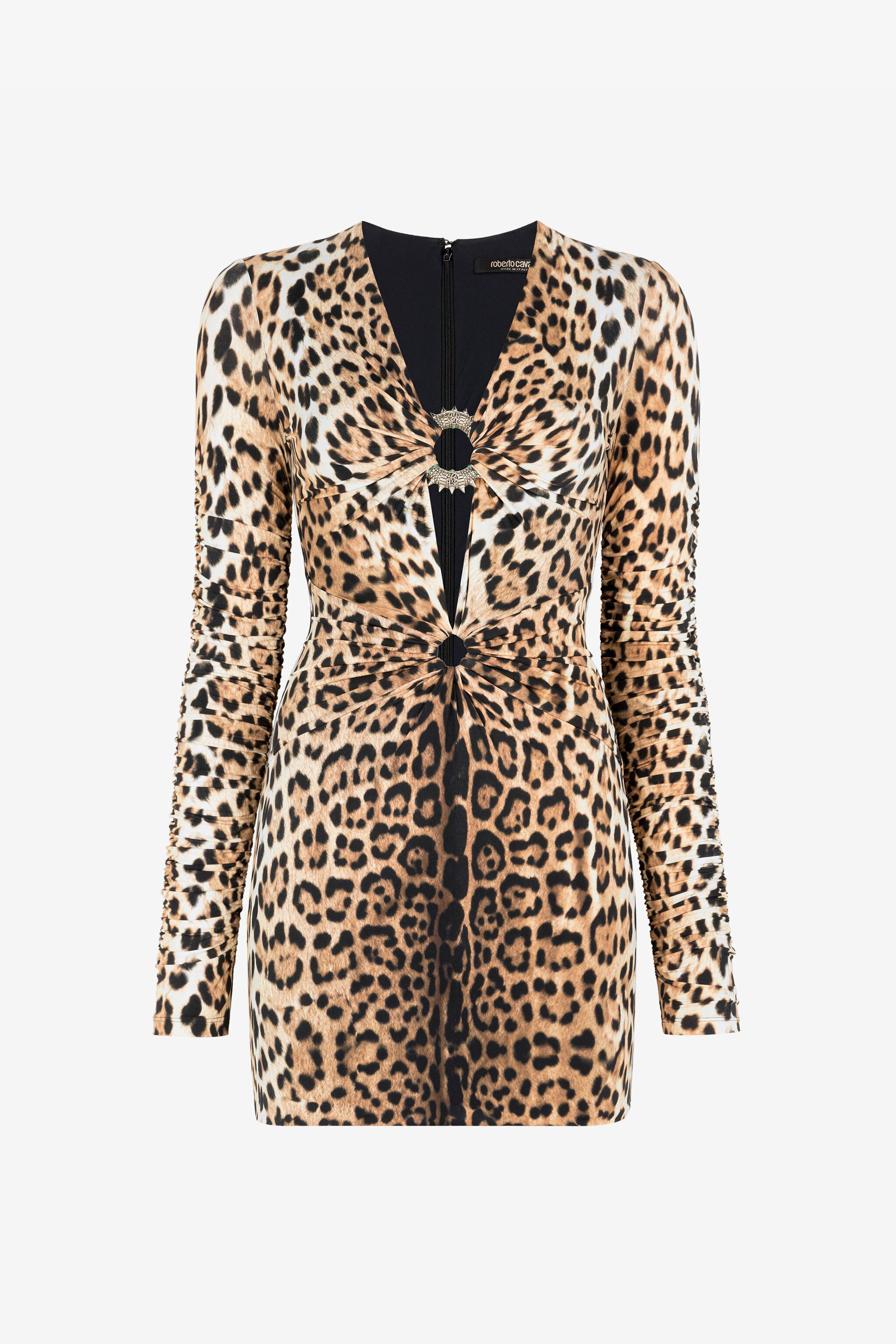 Shop Roberto Cavalli Midikleid Mit Leo-print In Light Brown