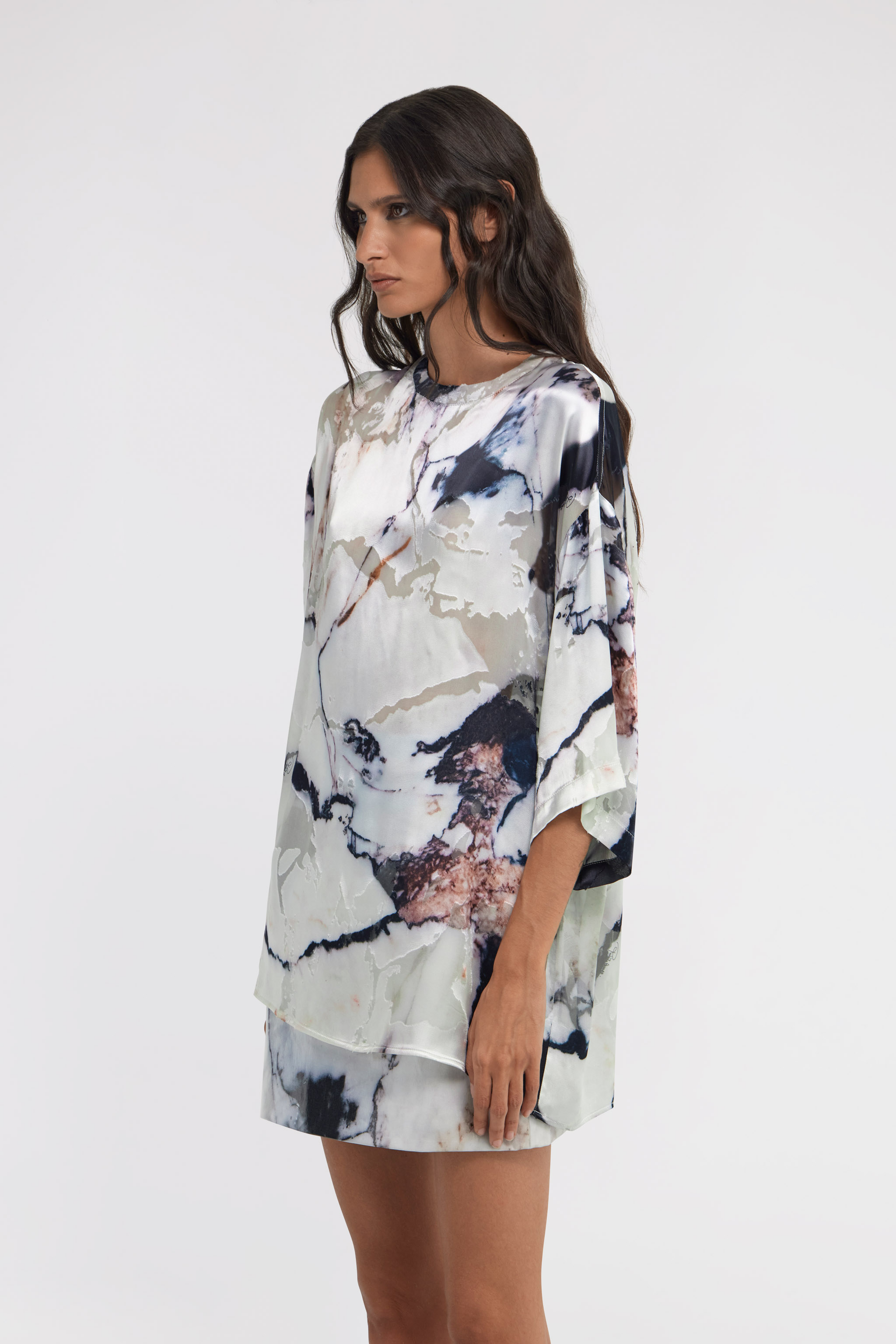 ROBERTO CAVALLI MARBLE PRINT T-SHIRT