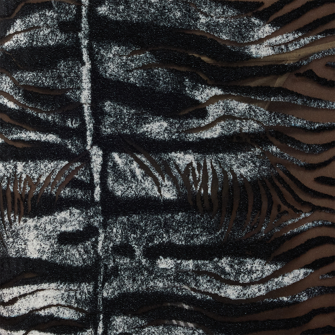 Shop Roberto Cavalli Langes Durchsichtiges Kleid Mit Motiv Zebra In Nero/bianco