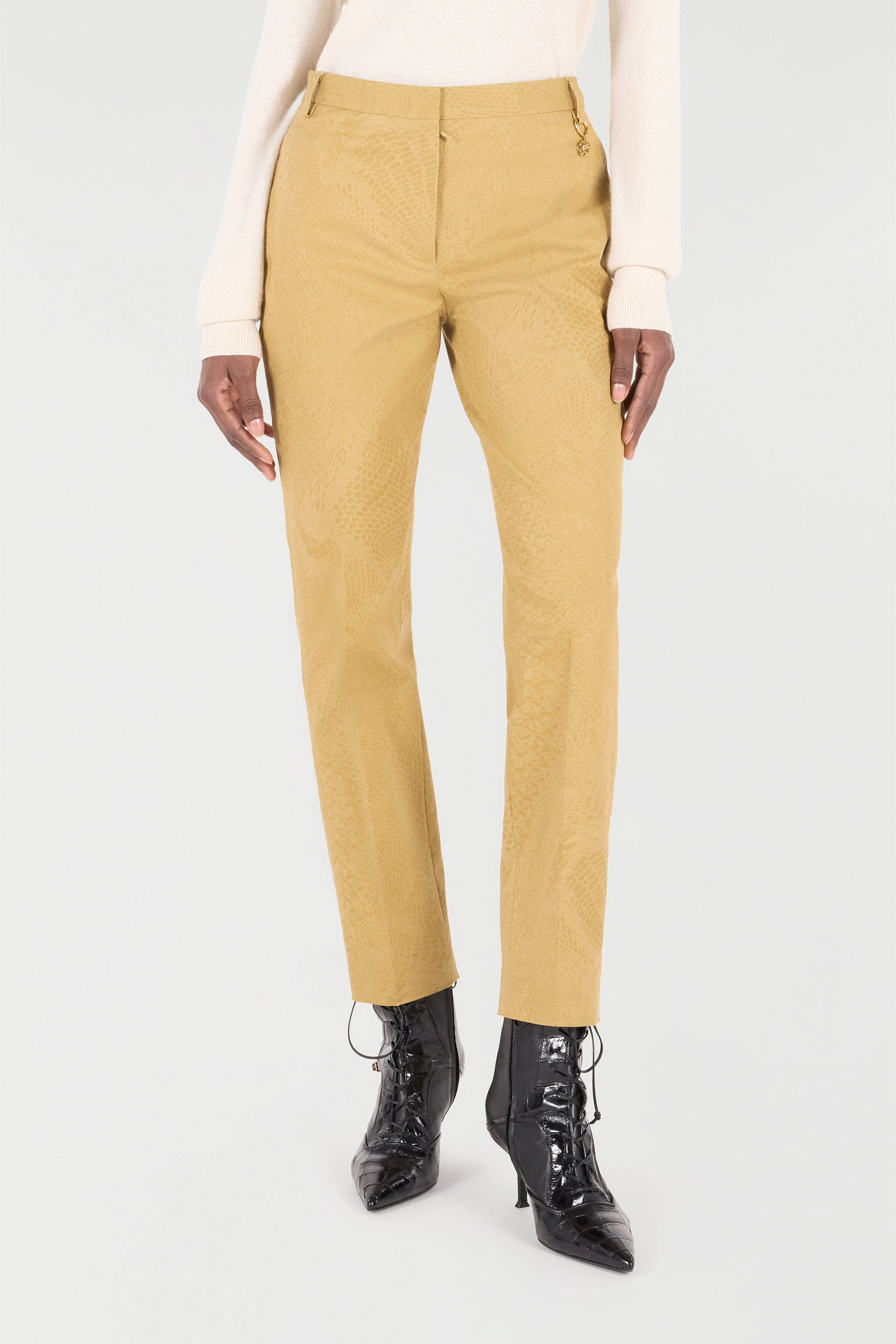 Shop Roberto Cavalli Hose Mit Einfarbigem Print Python In Kaki