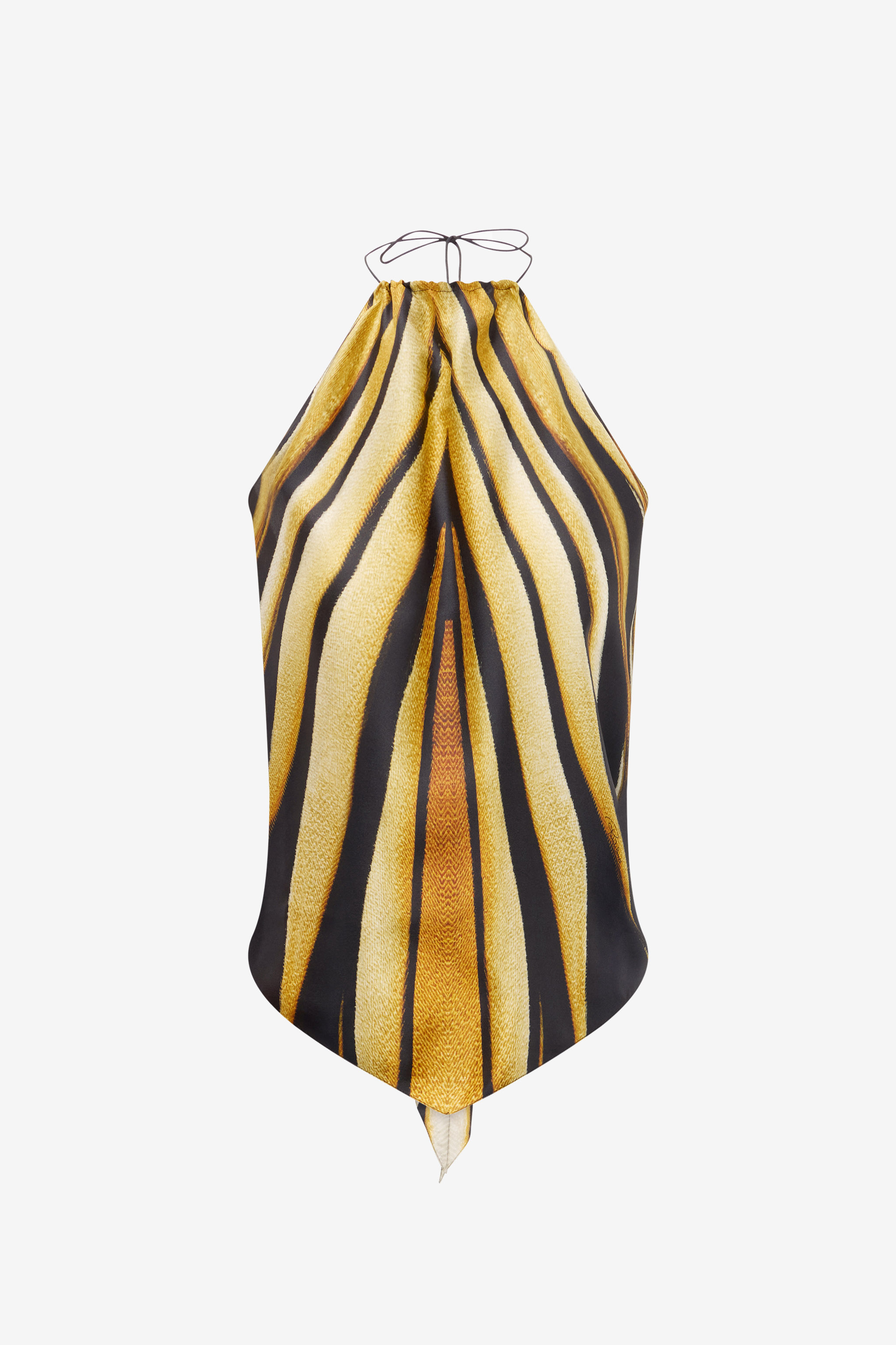 Shop Roberto Cavalli Ray Of Gold Print Seiden-neckholder-top